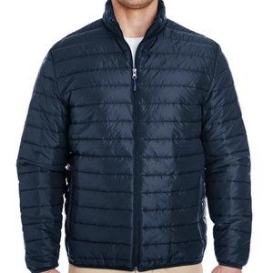 Adult Unisex Quilted Puffy Jacket Navy Blue NWT